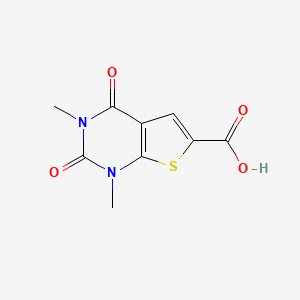 molecular formula C9H8N2O4S B1356089 1,3-dimethyl-2,4-dioxo-1H,2H,3H,4H-thieno[2,3-d]pyrimidine-6-carboxylic acid CAS No. 129177-39-5
