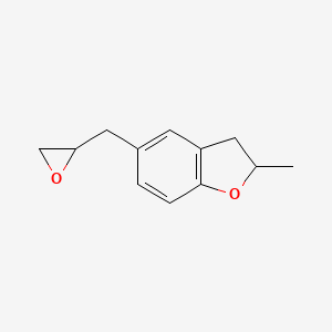 molecular formula C12H14O2 B13560908 2-Methyl-5-[(oxiran-2-yl)methyl]-2,3-dihydro-1-benzofuran CAS No. 62315-83-7