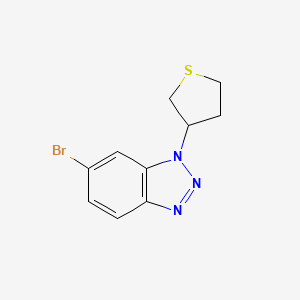 molecular formula C10H10BrN3S B13560960 6-bromo-1-(thiolan-3-yl)-1H-1,2,3-benzotriazole 