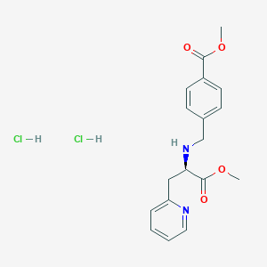 molecular formula C18H22Cl2N2O4 B13560970 methyl4-({[(2R)-1-methoxy-1-oxo-3-(pyridin-2-yl)propan-2-yl]amino}methyl)benzoatedihydrochloride 