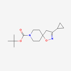 molecular formula C15H24N2O3 B13560972 Tert-butyl3-cyclopropyl-1-oxa-2,8-diazaspiro[4.5]dec-2-ene-8-carboxylate 