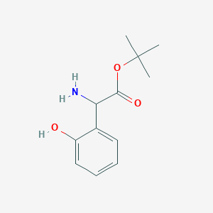 molecular formula C12H17NO3 B13560982 Tert-butyl2-amino-2-(2-hydroxyphenyl)acetate 