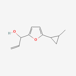 molecular formula C11H14O2 B13560989 1-(5-(2-Methylcyclopropyl)furan-2-yl)prop-2-en-1-ol 