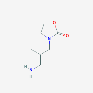 molecular formula C7H14N2O2 B13561009 3-(3-Amino-2-methylpropyl)oxazolidin-2-one 