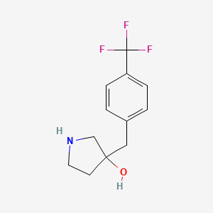 molecular formula C12H14F3NO B13561015 3-(4-(Trifluoromethyl)benzyl)pyrrolidin-3-ol 