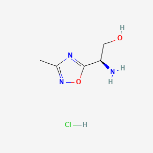 (2R)-2-amino-2-(3-methyl-1,2,4-oxadiazol-5-yl)ethan-1-olhydrochloride