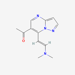 molecular formula C12H14N4O B1356104 1-{7-[(E)-2-(dimethylamino)vinyl]pyrazolo[1,5-a]pyrimidin-6-yl}ethanone CAS No. 130506-81-9