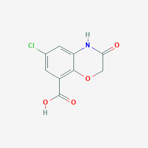 molecular formula C9H6ClNO4 B1356108 6-Chloro-3-oxo-3,4-dihydro-2H-1,4-benzoxazine-8-carboxylic acid CAS No. 123040-45-9