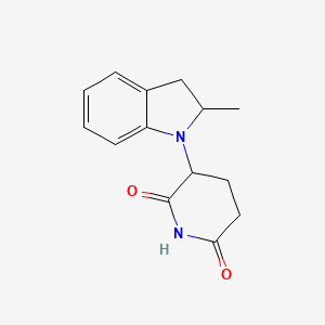 molecular formula C14H16N2O2 B13561082 3-(2,3-dihydro-2-methyl-1H-indol-1-yl)-2,6-Piperidinedione 