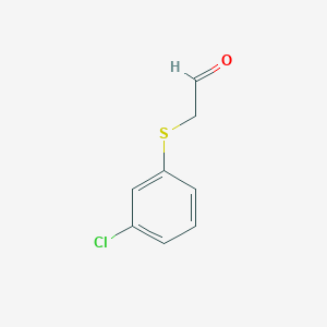 molecular formula C8H7ClOS B13561102 2-((3-Chlorophenyl)thio)acetaldehyde 