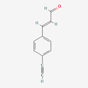 molecular formula C11H8O B13561130 3-(4-Ethynylphenyl)prop-2-enal 