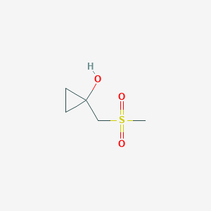 molecular formula C5H10O3S B13561155 1-(Methanesulfonylmethyl)cyclopropan-1-ol 