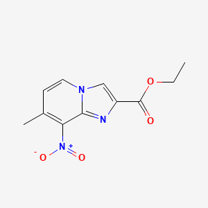 molecular formula C11H11N3O4 B1356118 7-甲基-8-硝基咪唑并[1,2-a]吡啶-2-羧酸乙酯 CAS No. 132272-52-7
