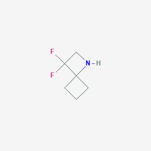 molecular formula C6H9F2N B13561218 3,3-Difluoro-1-azaspiro[3.3]heptane 