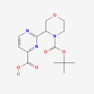 molecular formula C14H19N3O5 B13561224 2-{4-[(Tert-butoxy)carbonyl]morpholin-3-yl}pyrimidine-4-carboxylic acid 