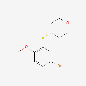 molecular formula C12H15BrO2S B13561291 4-[(5-Bromo-2-methoxyphenyl)sulfanyl]oxane 