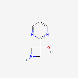 molecular formula C7H9N3O B13561311 3-(Pyrimidin-2-yl)azetidin-3-ol 