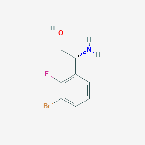 molecular formula C8H9BrFNO B13561346 (r)-2-Amino-2-(3-bromo-2-fluorophenyl)ethan-1-ol 