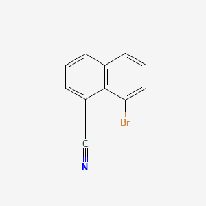 molecular formula C14H12BrN B13561356 2-(8-Bromonaphthalen-1-yl)-2-methylpropanenitrile 