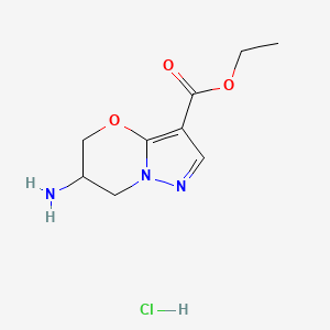 ethyl6-amino-5H,6H,7H-pyrazolo[3,2-b][1,3]oxazine-3-carboxylatehydrochloride