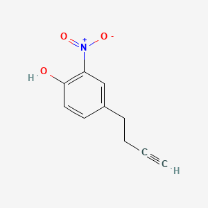 molecular formula C10H9NO3 B13561401 4-(But-3-yn-1-yl)-2-nitrophenol 