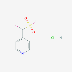 molecular formula C6H6ClF2NO2S B13561405 Fluoro(pyridin-4-yl)methanesulfonylfluoridehydrochloride 