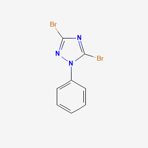 molecular formula C8H5Br2N3 B13561417 3,5-dibromo-1-phenyl-1H-1,2,4-triazole 