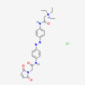 molecular formula C26H31ClN6O4 B13561434 2-[[4-[(1E)-2-[4-[[2-(2,5-Dihydro-2,5-dioxo-1H-pyrrol-1-yl)acetyl]amino]phenyl]diazenyl]phenyl]amino]-N,N,N-triethyl-2-oxoethanaminium Chloride 