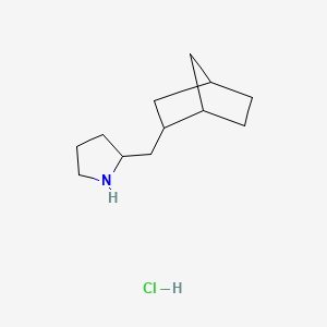 molecular formula C12H22ClN B13561470 2-({Bicyclo[2.2.1]heptan-2-yl}methyl)pyrrolidinehydrochloride 