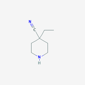 molecular formula C8H14N2 B13561523 4-Ethylpiperidine-4-carbonitrile 