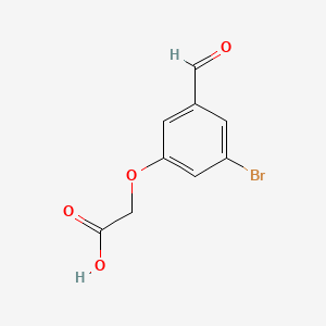 molecular formula C9H7BrO4 B13561552 2-(3-Bromo-5-formylphenoxy)aceticacid 