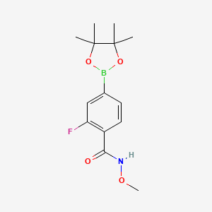 molecular formula C14H19BFNO4 B13561577 2-fluoro-N-methoxy-4-(tetramethyl-1,3,2-dioxaborolan-2-yl)benzamide 