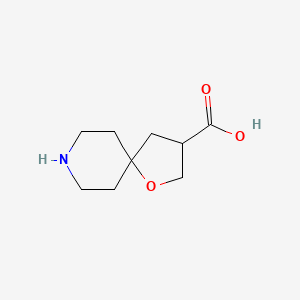 molecular formula C9H15NO3 B13561613 1-Oxa-8-azaspiro[4.5]decane-3-carboxylic acid 