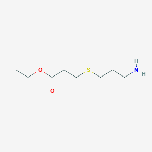 molecular formula C8H17NO2S B13561630 Ethyl 3-((3-aminopropyl)thio)propanoate 