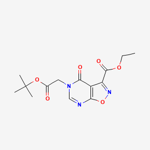 molecular formula C14H17N3O6 B13561645 ethyl 5-[2-(tert-butoxy)-2-oxoethyl]-4-oxo-4H,5H-[1,2]oxazolo[5,4-d]pyrimidine-3-carboxylate 