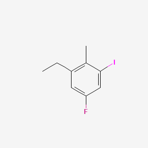 molecular formula C9H10FI B13561679 1-Ethyl-5-fluoro-3-iodo-2-methylbenzene 