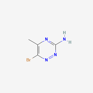 molecular formula C4H5BrN4 B13561773 6-Bromo-5-methyl-1,2,4-triazin-3-amine 