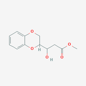 molecular formula C12H14O5 B13561779 Methyl 3-(2,3-dihydrobenzo[b][1,4]dioxin-2-yl)-3-hydroxypropanoate 