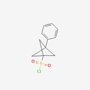 molecular formula C11H11ClO2S B13561814 3-Phenylbicyclo[1.1.1]pentane-1-sulfonyl chloride 