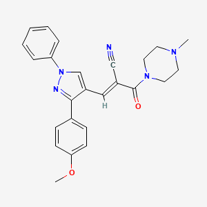 (2E)-3-[3-(4-methoxyphenyl)-1-phenyl-1H-pyrazol-4-yl]-2-[(4-methylpiperazin-1-yl)carbonyl]prop-2-enenitrile