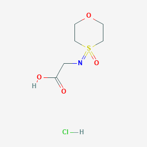 molecular formula C6H12ClNO4S B13561852 2-[(4-Oxo-1,4lambda6-oxathian-4-ylidene)amino]aceticacidhydrochloride 