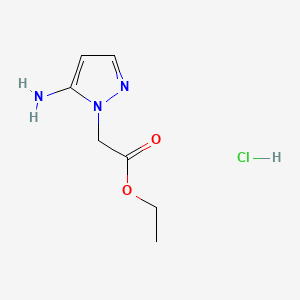 molecular formula C7H12ClN3O2 B13561878 ethyl 2-(5-amino-1H-pyrazol-1-yl)acetate hydrochloride 