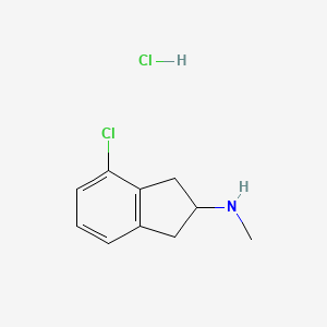 molecular formula C10H13Cl2N B13561895 4-chloro-N-methyl-2,3-dihydro-1H-inden-2-aminehydrochloride 