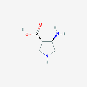 molecular formula C5H10N2O2 B13561907 (3S,4R)-4-Aminopyrrolidine-3-carboxylic acid CAS No. 807316-68-3