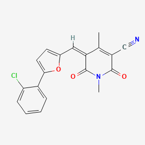 5-{[5-(2-Chlorophenyl)furan-2-yl]methylidene}-1,4-dimethyl-2,6-dioxo-1,2,5,6-tetrahydropyridine-3-carbonitrile