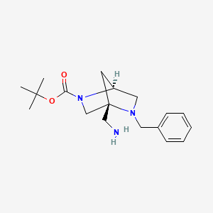 molecular formula C18H27N3O2 B13561985 tert-butyl(1S,4R)-4-(aminomethyl)-5-benzyl-2,5-diazabicyclo[2.2.1]heptane-2-carboxylate 