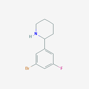 molecular formula C11H13BrFN B13561987 2-(3-Bromo-5-fluorophenyl)piperidine 