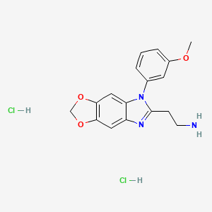 2-[7-(3-Methoxyphenyl)-[1,3]dioxolo[4,5-f]benzimidazol-6-yl]ethanamine;dihydrochloride