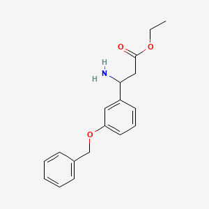 molecular formula C18H21NO3 B13562015 Ethyl 3-amino-3-[3-(benzyloxy)phenyl]propanoate 