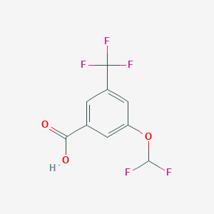 molecular formula C9H5F5O3 B13562030 3-(Difluoromethoxy)-5-(trifluoromethyl)benzoic acid 